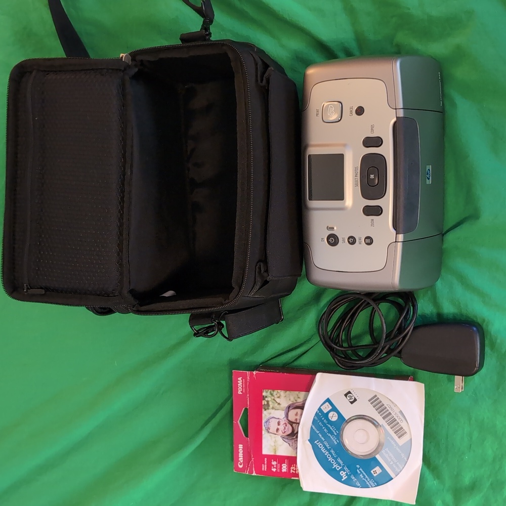 HP Photosmart 245 Photo Printer with Bag Software Paper Power Cord Does Not Work